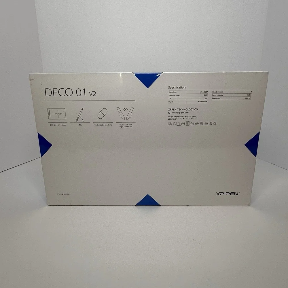 XP-PEN Deco 01 V2 Graphics Drawing Tablet Brand New Factory Sealed